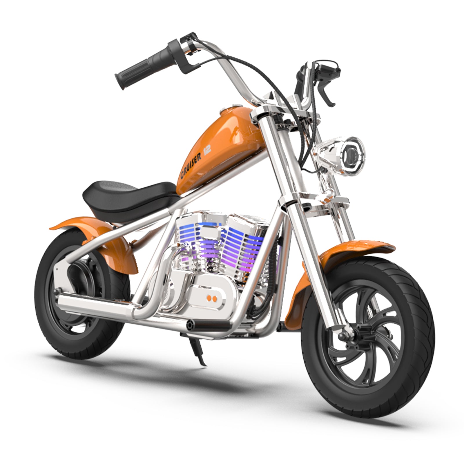 HYPER GOGO Pioneer 12 Plus Electric Chopper Motorcycle for Kids, 21.9V  5.2Ah 160W, 12'x3' Tires, 12KM - Green 